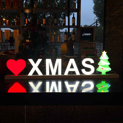'XMAS' Face-lit LED Letter Lights Sign for The shop | Bar Sign | Logo Sign Led Display
