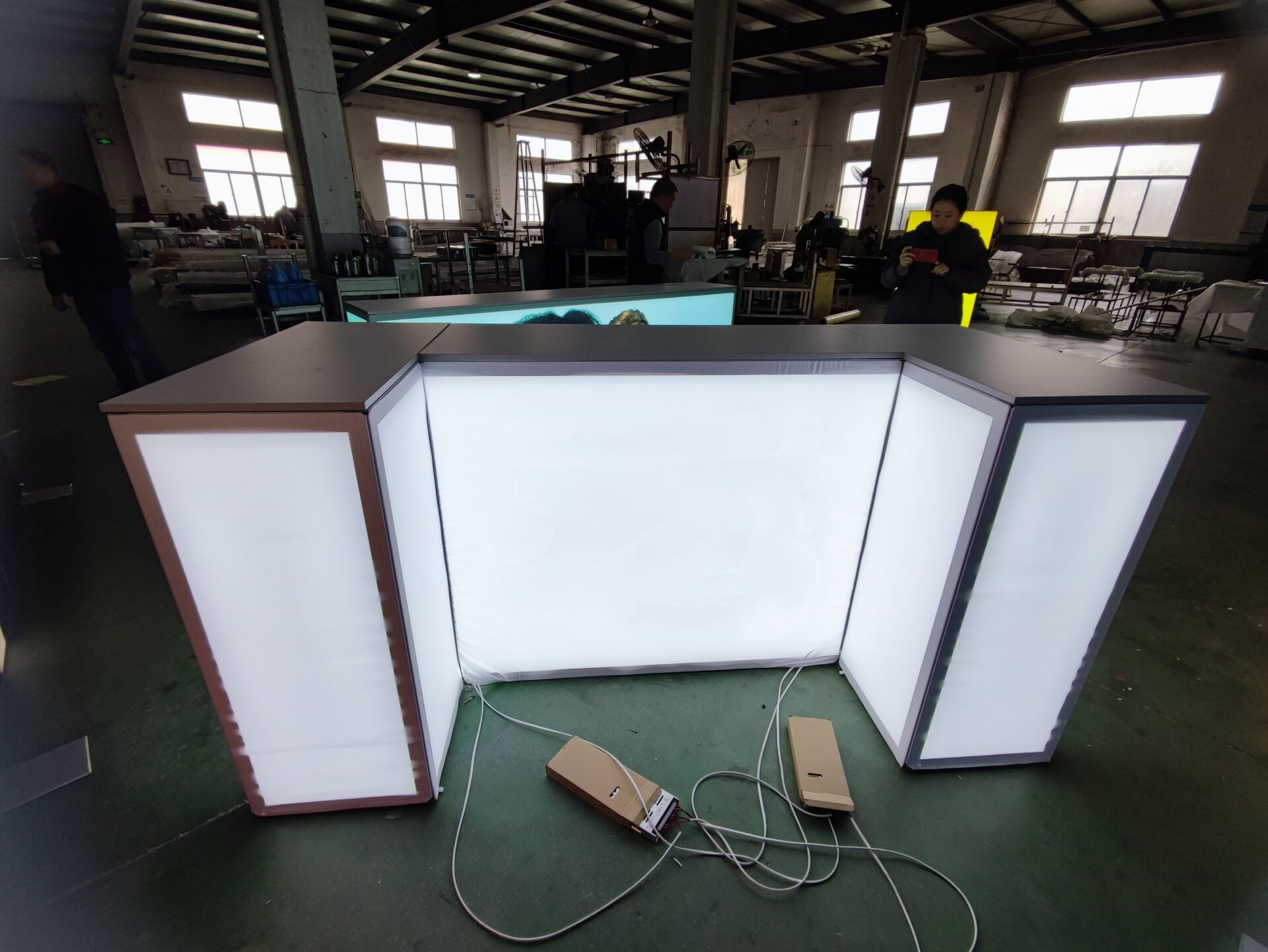 Trade Show Table 142"x24"x38" Visual Impact Aluminum Illuminated Trade Show Counter
